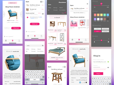 Furniture shop collection app branding design ios minimal ui ux web