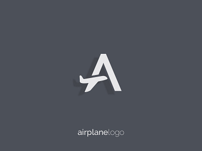 letter A airplane logo design icon logo typography vector