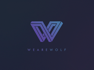 W E A R E W O L F logo brand identity escher graphic design impossible object impossible shape impossible triangle logo logo design logo mark logotype penrose triangle triangle triangle logo vector