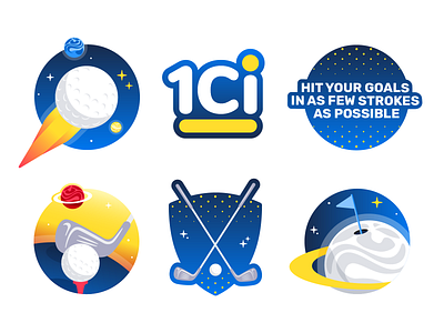 Cosmic Golf 1ci cosmic cosmos design flat golf illustration logo minimal space sticker typography vector