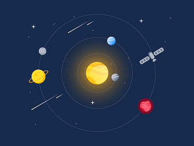 New visual for 1Ci Applications 1ci cosmos flat illustration line minimal planet star universe vector