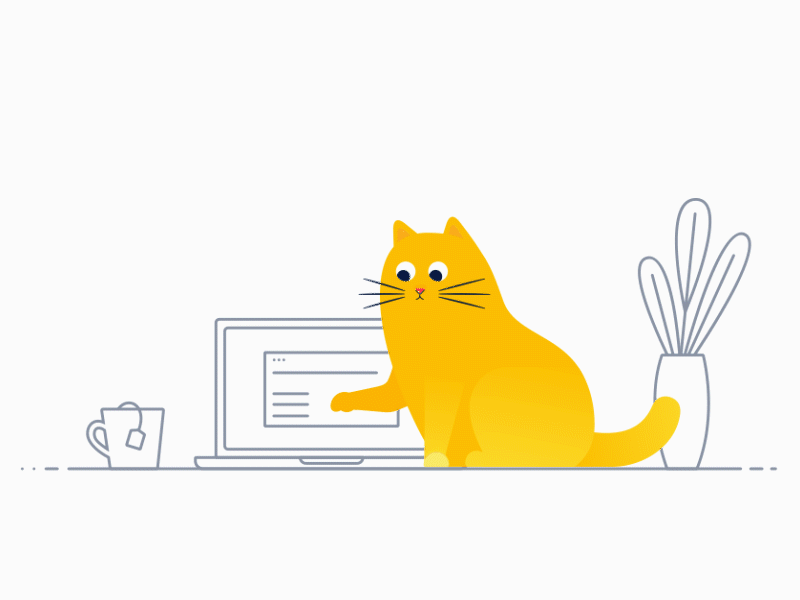 Programmer cat 1ci animation cat flat gif illustration line vector