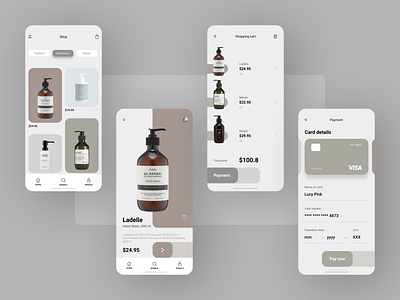 Beauty e-commerce app app app design concept design ecommerce ecommerce design typogaphy ui ux