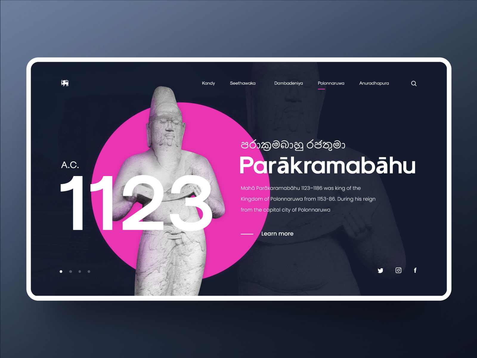 Parakramabahu Scupture UI by Sashen Pasindu on Dribbble