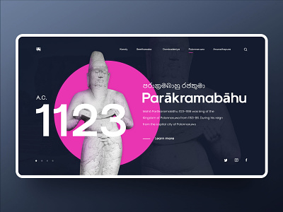 Parakramabahu Scupture UI design minimal sculpture sri lanka typography ui ux web website