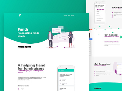 Fundr Landing Page app website