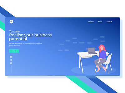 Tuware Landing Page design illustration landing page ui web website