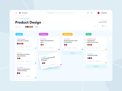 Project Management Tool blue clean clean design dailyui design project management scrum sprint ui white