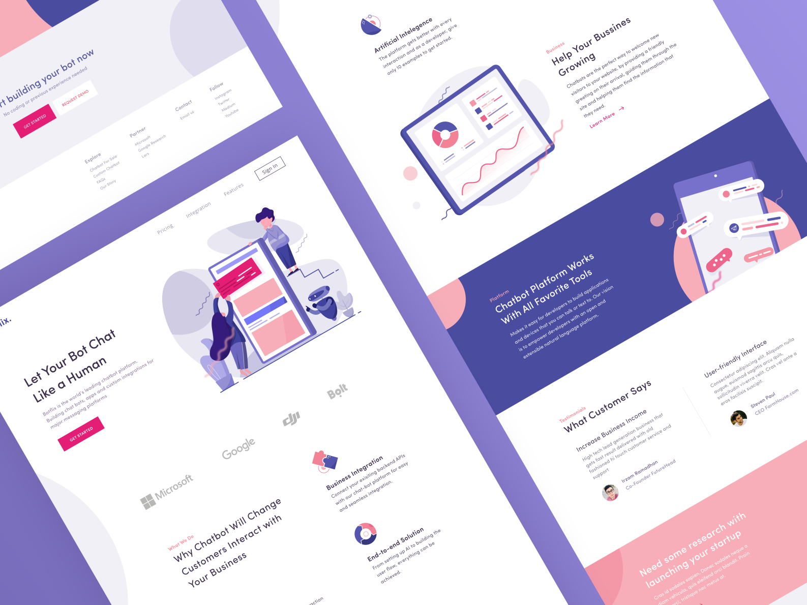 Chatbot Landing Page Exploration by Kevin Rach on Dribbble