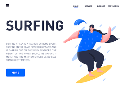 Surfing at sea app art clean design illustration sketch ui ux web website