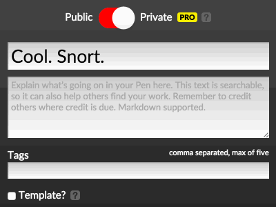 Public/Private Toggle toggle