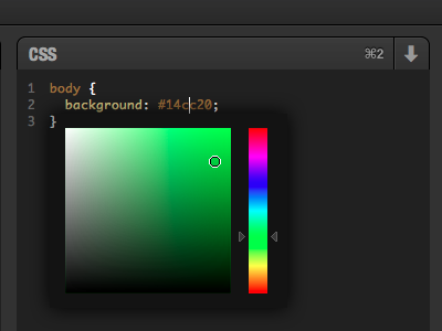 Inline Color Picker in CodePen