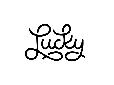 Lucky black and white custom hand lettering lettering lucky script type typography