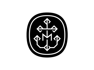 Anchor M anchor black and white branding identity logo m mark nautical