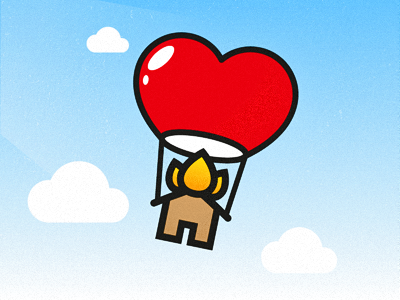 Project : Love Kristina fire heart hot air balloon house rebound