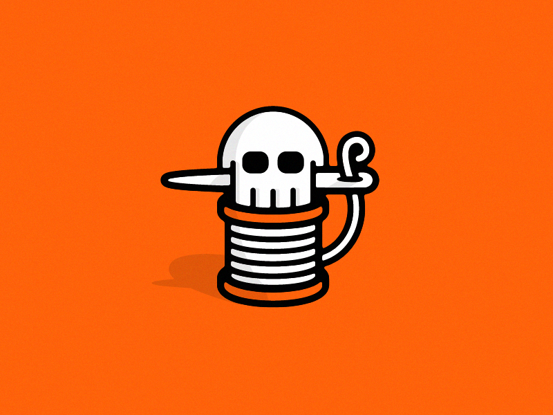 Dead Threads : Secondary Mark mark illustration logo identity branding thread needle apparel clothing skullz skull