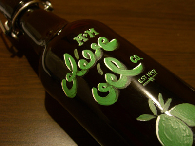 M+M Olive Oil acrylic beer bottle bottle hand lettering hands covered in paint lettering olive oil packaging paint type