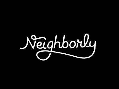 Neighborly Script black and white lettering monoweight script type typography