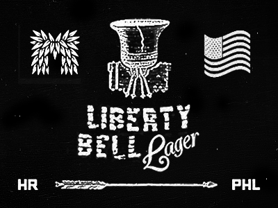 Liberty Bell Lager america arrow beer black and white branding dribbble flag glass liberty bell meetup michael spitz onramp philadelphia philly meetup travel