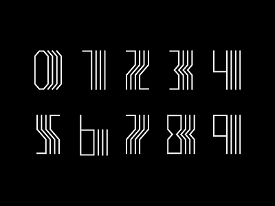 Circuitry Digits black and white numbers type typography