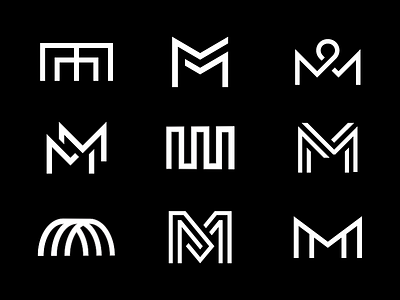 MM-onograms black and white branding identity logo mm monogram type typography