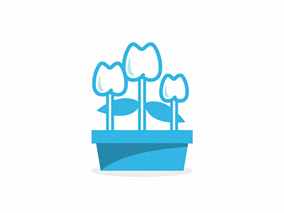 Floral Dentistry 2A flowers family teeth dentist pot branding identity logo plant