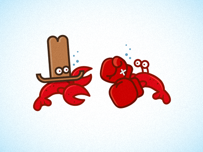 Lobster Boxing boxing boxing glove branding cowboy hat illustration lobster logo michael spitz michaelspitz pinchit water