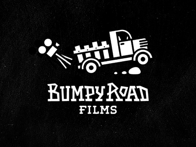 Bumpy Road black and white branding custom type film identity logo logotype production road truck type typography