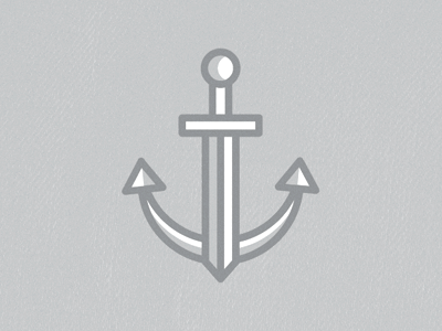 Stabbed To Depth anchor grey illustration logo michael spitz michaelspitz monoweight nautical navy sword symbol