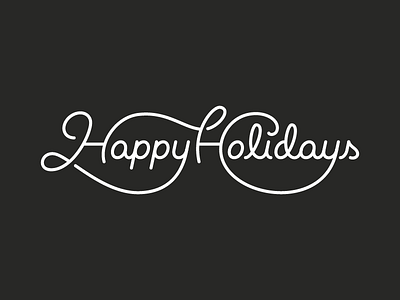 Happy Holidays black and white lettering ligature mono weight script shadows type typography