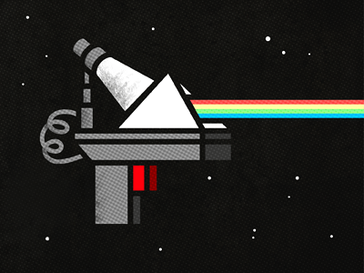 RAYGUN beam gun illustration lamp michael spitz michaelspitz pew pew prism pyramid rainbow raygun space texture