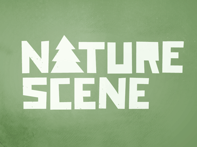 Nature Scene : 2 block green hand lettering identity logo logotype michael spitz michaelspitz nature tree type typography white wordmark