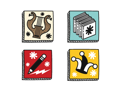 Achievement Badges achievements badge icons illustration web writing