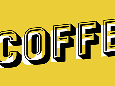 Offset 3d black coffee letterpress michael spitz michaelspitz nyc offset poster type typography yellow