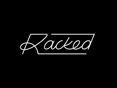 Racked black and white branding fashion identity lettering logo logotype media mono weight monogram r script