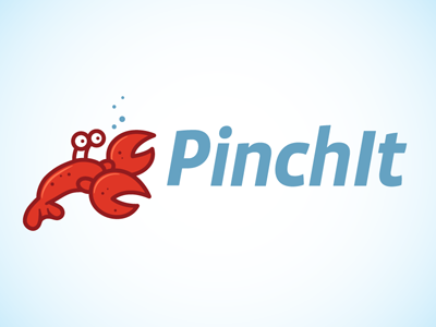 PinchIt branding crustacean identity lobster logo pinch pinchit type typography