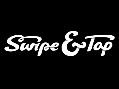 Swipe & Tap ampersand black and white branding hand lettering identity logo logotype michael spitz michaelspitz script shading shadows type typography wordmark