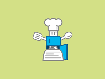Recipe Bot cooking identity logo recipe recipes refrigerator robot