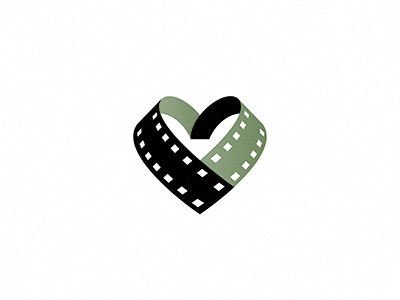Charitable Filmaking V3 branding charity donations film film strip filmmaking heart identity logo loop