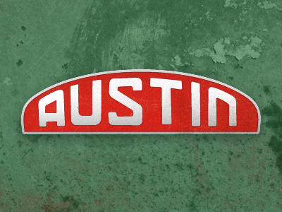 1948 AUSTIN badge logo rebound texture truck type typography