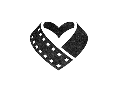 Charitable Filmaking : Mark Update 3 black and white branding charity film film strip filmmaking heart identity logo mark michael spitz michaelspitz