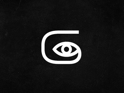 GI black and white branding eye g i identity logo mark michael spitz michaelspitz monogram