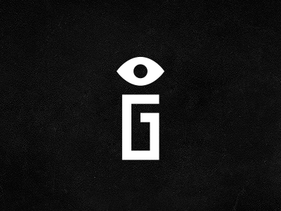 Gi black and white branding eye g i identity logo mark michael spitz michaelspitz monogram