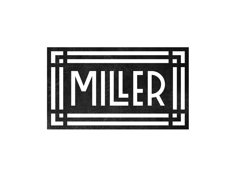 MILLER michael spitz michaelspitz logo identity branding lettering custom type type typography furniture cabinetry woodworking wood logotype black and white