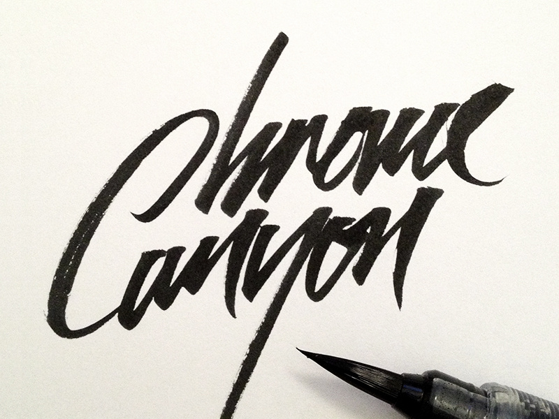 Chrome Canyon michael spitz michaelspitz pentel brush brush pen lettering calligraphy script hand drawn hand lettering logo logotype identity branding music