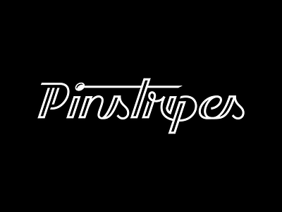 Pinstripes black and white branding custom type identity lettering ligature logo logotype pin script type typography wordmark