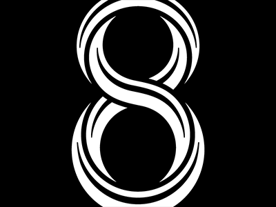8 take 2 8 black and white collab custom type digit eight lettering number numbers poster print type typography