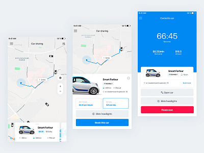 Carsharing app app app concept car carsharing clean design ui uiux