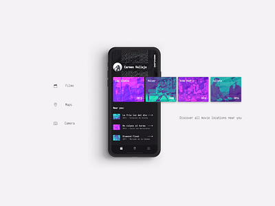 Movloc App - Home screen app brutalism clean films interface minimal movies retro ui ux