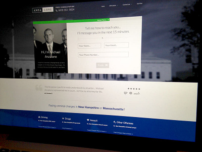 Anzalone Law: Interactive Landing Page & Lead Form landing page law firm lead capture ui ux